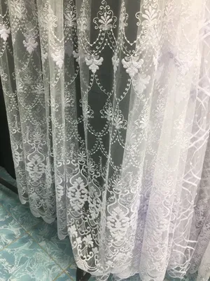 Штора-тюль сетка с вышивкой Цветочки 300х270 см цвет белый купить недорого  в интернет-магазине товаров для декора Бауцентр