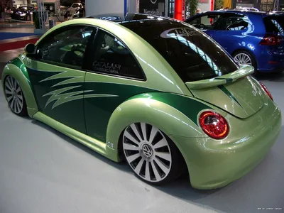 green volkswagen new beetle - Boario tuning show 2006 - Italy Stock Photo -  Alamy