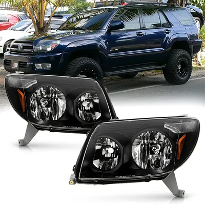 Amazon.com: ACANII - For Black 2003 2004 2005 Toyota 4Runner 4-Runner  Headlights Headlamps Driver + Passenger Side : Everything Else