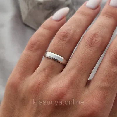 Пара обручальных колец из белого золота Е-203-B 💍 купить по цене 42060  руб. в Москве