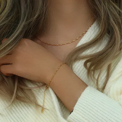 2023 корейские модные тонкие золотые браслеты в виде водной волны для  девушек, позолоченные браслеты-цепочки из нержавеющей стали, не вызывающие  аллергию | AliExpress