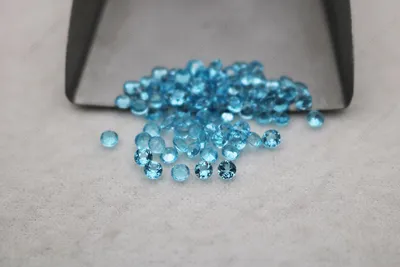 Natural genuine Blue Topaz Swiss blue Color Round Shaped Faceted 3.00mm  Loose Gemstones-Loose Gemstones Suppliers-FU RONG GEMS China