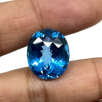 VVS Natural Blue Topaz Swiss Color 27.05 Cts Certified Huge Oval Cut  Gemstone | eBay