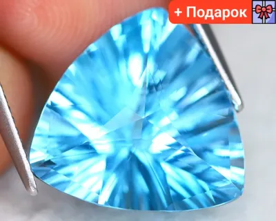 Натуральный Топаз Swiss Blue (Свис Блю) 10.02 ct 15.3 x 15.3 x 8.6mm:  продажа, цена в Киеве. Ювелирные камни от \"Achilles Gems\" - 1471284049