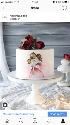 Торт для мамы и дочки | Pretty birthday cakes, Birthday cake for mom, Baby  1st birthday cake