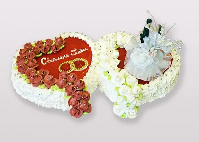 Торт свадебный два сердца купить в Москве | TORTIK ZAKAZ