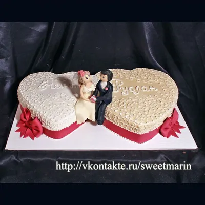 Свадебный торт \"Два сердца\" № 15 - «СладкоЕШЬко» - Кафе-кондитерская