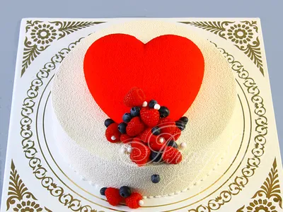 Торт Праздничный Два сердца на заказ в Днепре - Cake Studio Nonpareil.ua