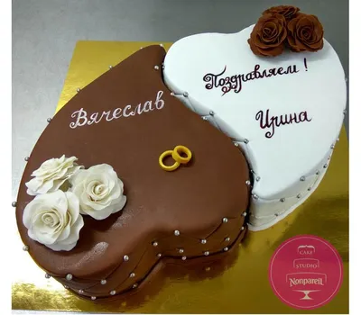 Торт Свадебный Два сердца на заказ в Днепре - Cake Studio Nonpareil.ua