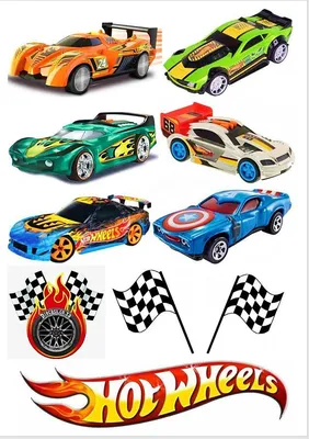 Їстівна Вафельна цукрова картинка на торт Машинки Хот Вілс Hot Wheels 006.  Вафельний, Цукровий папір, Для меренги, Шокотрансферний папір.