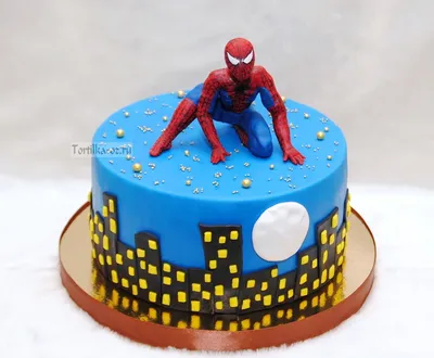 Торт Spider-Man для мальчика 30045019 стоимостью 3 550 рублей - торты на  заказ ПРЕМИУМ-класса от КП «Алтуфьево»
