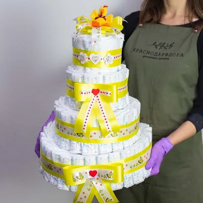 Торт из памперсов \"Yellow star\" купить с доставкой по Краснодару
