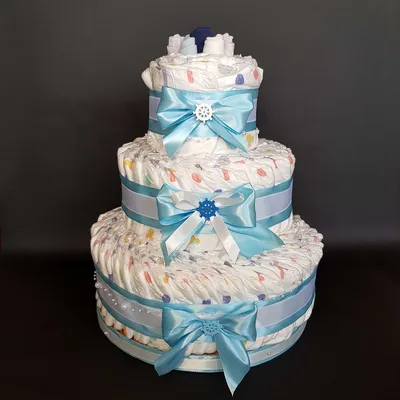 Торт из памперсов подгузников для новорожденного