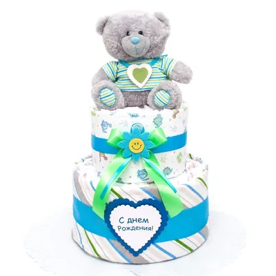 Торт из памперсов на выписку из роддома для новорожденного мальчика или  девочки, универсальный - купить по выгодным ценам в интернет-магазине OZON  (904142857)