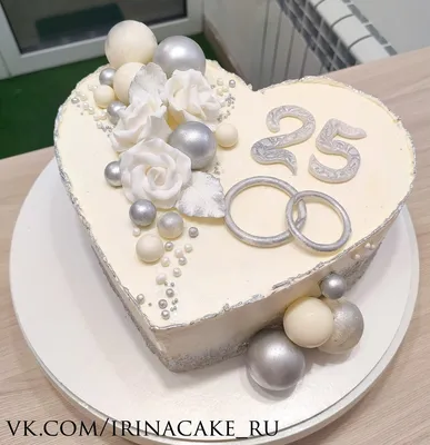 Торты на 25 свадьбы - Серебряная свадьба, вкусный торт на день 25-летия  свадьбы в Москве