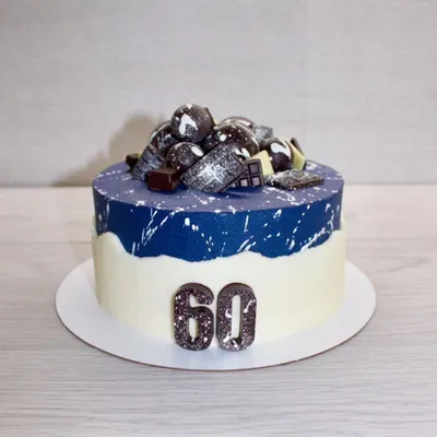 Торт на юбилей 60 лет №13467 купить по выгодной цене с доставкой по Москве.  Интернет-магазин Московский Пекарь
