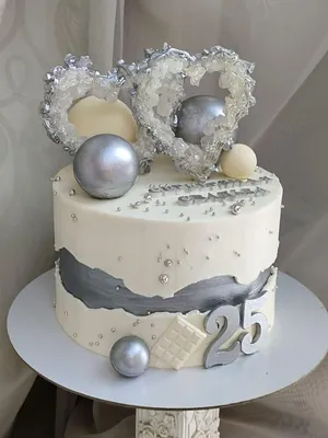 Cakefromkate - Торт на 25 годовщину свадьбы 😍 серебряная... | Facebook