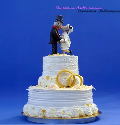 Торт Золотая Свадьба 1584 – Мастерская Ольги Лакомки | Торты на заказ |  Сладкий стол