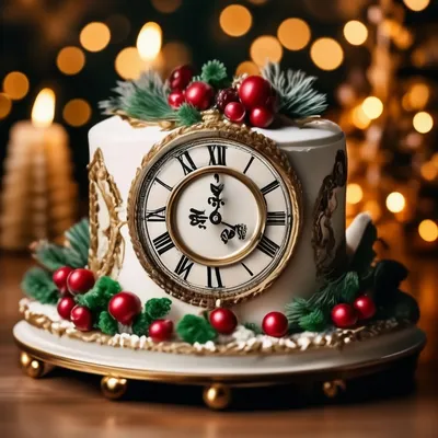 Когда часы 12 бьют… ✨ Торт «Новогодние куранты» состав: маковый бисквит,  вишневый мусс, сливочное семифредо, мороженое Амарена, декор из… | Instagram