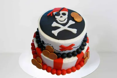 Пиратский Торт с Черепом и сокровищами