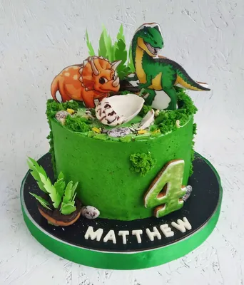Торт с фигурками динозавров на заказ с доставкой недорого, фото торта, цена  в интернет-магазине