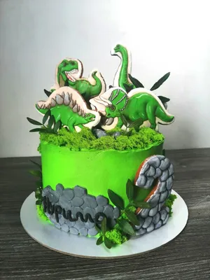 Детский торт с динозаврами — https://sabicake.ru