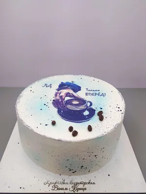 Кремовый торт с фотопечатью совы на всю плоскость