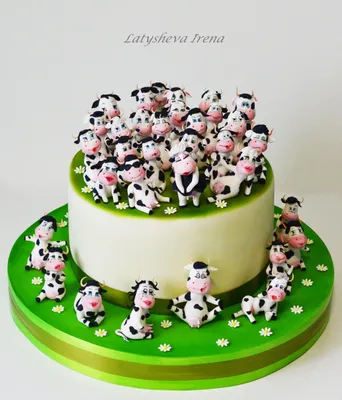 Торт \"33 коровы\" #latyshevairena | Торт с собакой, Кукольные торты,  Украшение торта