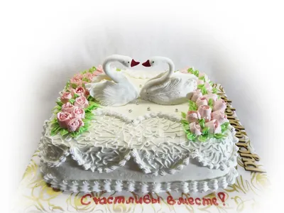 Свадебные торты с лебедями - A1145 от 2500 рублей за кг. Купить в CakesClub.