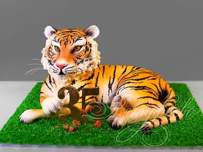 Торт Тигр на 35-летний юбилей 2811920 стоимостью 19 080 рублей - торты на  заказ ПРЕМИУМ-класса от КП «Алтуфьево»