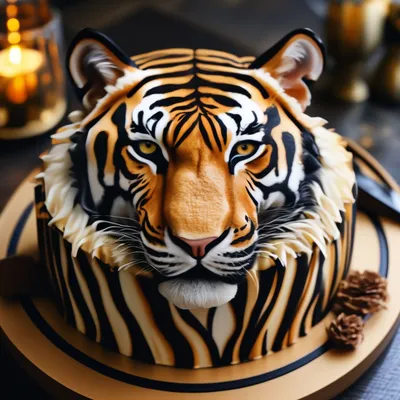Торт с тигром №15276 купить по выгодной цене с доставкой по Москве.  Интернет-магазин Московский Пекарь