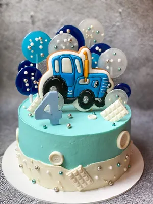Торт Синий трактор с ягодами 14083121 - торты на заказ ПРЕМИУМ-класса от КП  «Алтуфьево»