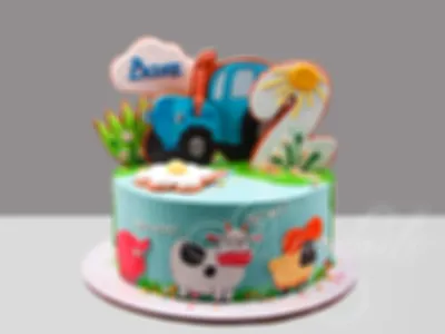 Торт синий трактор | Торт для ребёнка, Торт на день рождения, Оригинальные  торты