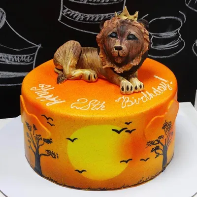 Торт со львом и звездочками на детский день рождения на заказ – купить в  Москве от 2 290 ₽