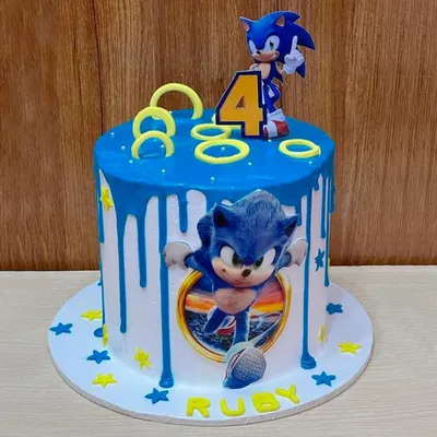 Торт Sonic the Hedgehog 30012422 стоимостью 16 325 рублей - торты на заказ  ПРЕМИУМ-класса от КП «Алтуфьево»