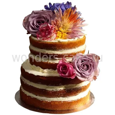 Свадебные торты с кремовым оформлением (без мастики) - Свадебный торт № 12 (без  мастики)