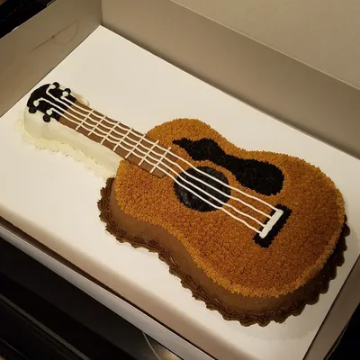 Торт гитара №9891 купить по выгодной цене с доставкой по Москве.  Интернет-магазин Московский Пекарь