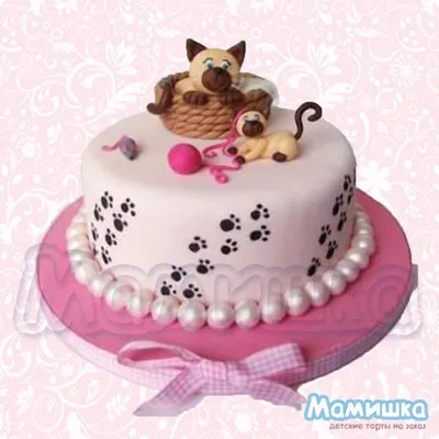 Торт с котятами на день рождения (На Заказ) Купить С Доставкой В Москве!