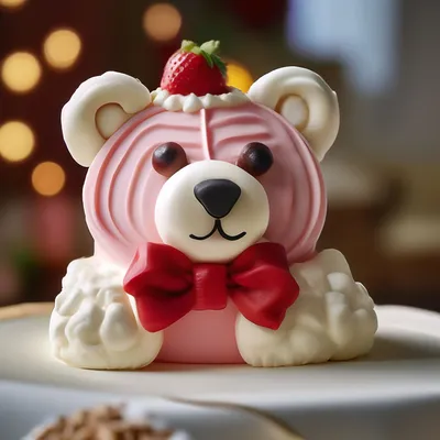 Детский торт розовый тедди № 841 стоимостью 7 050 рублей - торты на заказ  ПРЕМИУМ-класса от КП «Алтуфьево»