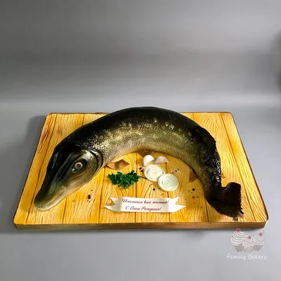 Торт для рыбака на заказ - Торты рыбаку в виде рыбы заказать Киев
