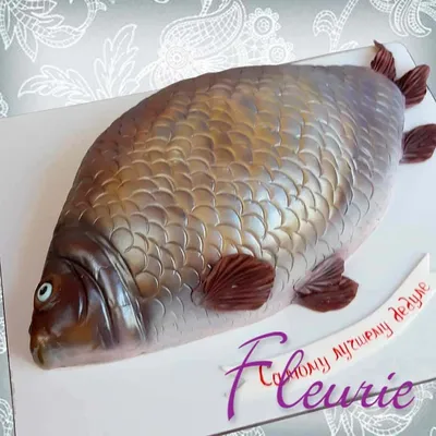 Торт Рыба для дедушки с доставкой по Москве Рыбы Тематические торты  Производство тортов на заказ - Fleurie