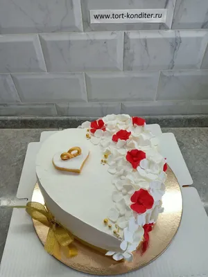 Торт в форме сердца красного цвета на заказ с доставкой недорого, фото  торта, цена в интернет магазине