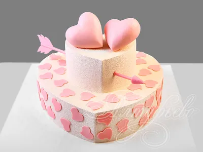 Свадебные торты в виде сердца, в форме двух сердец, с мастикой и кремовые  без мастики - 126 фото ПРЕМИУМ-класса. Цены уже на сайте!