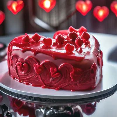 Свадебный торт в виде сердца в стиле антигравитации на заказ