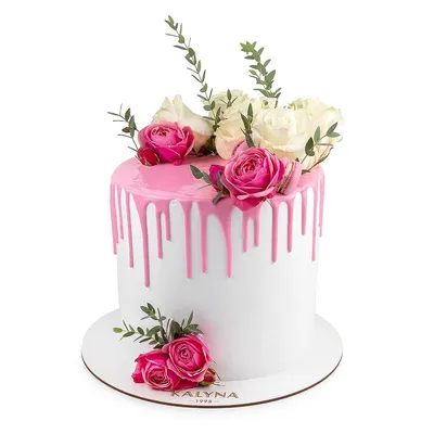 Торт на день рождения в цветочном оформлении купить в Киеве. | Цена,  описание, отзывы - Калина - кондитерский дом