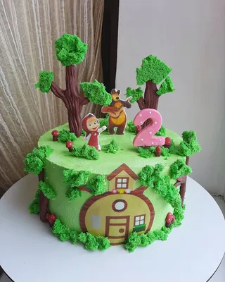 Купить торт с фигурками Маша и Медведь | Exclusive Cake