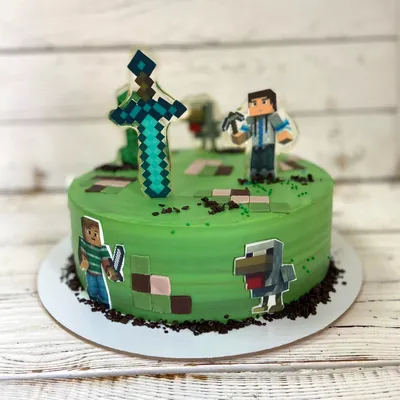 Minecraft cake. Торт с пряниками Майнкрафт | Minecraft cake designs,  Minecraft birthday cake, Minecraft cake