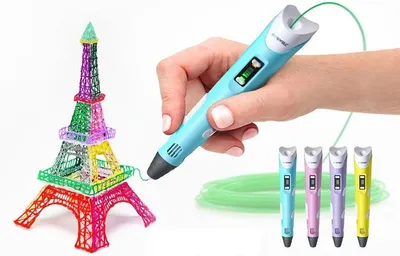 3D ручка Pen-3 голубая с 10 трафаретами 3 поколение (ID#168929829), цена:  43 руб., купить на Deal.by