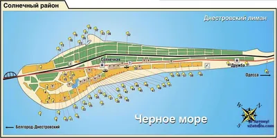 Затока 2023: карта базы отдыха и отели, расположение по районам