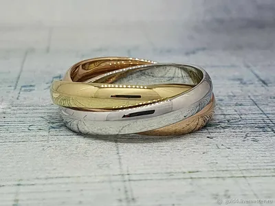 Необычное тройное обручальное кольцо, кольцо из трех металлов в  интернет-магазине Ярмарка Мастеров по цене 68570 ₽ – RM09EBY | Обручальные  кольца, Москва - доставка по России